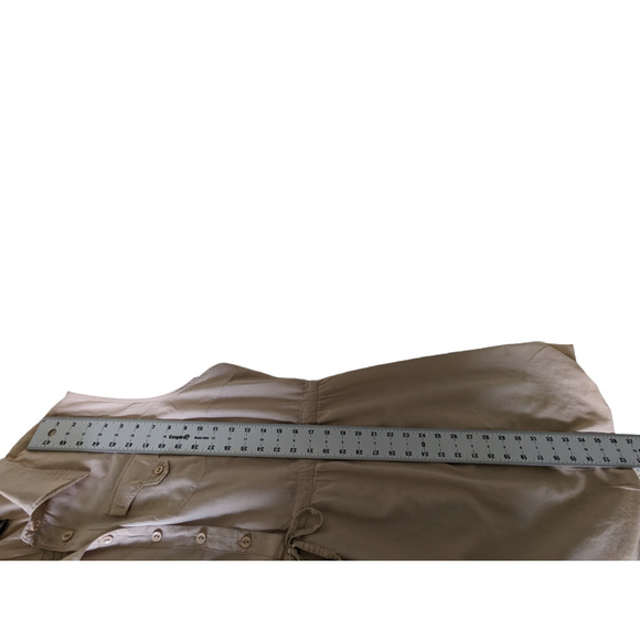 Dots Women's Plus Size 2X Sleeveless Button Down Tan Dress - Picture 3 of 12